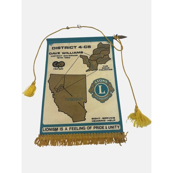 1979 / 1980 Lions Club International Banner Gold Counties California Nevada - Picture 1 of 4